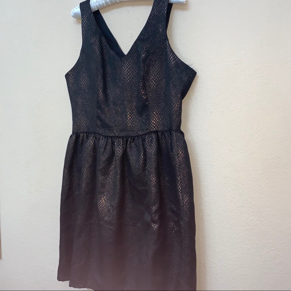 Bar III Copper Black Brocade Fit Flare Dress XXL B9/1 - Picture 5 of 12